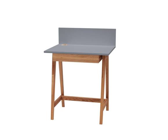LUKA Writing Desk 65x50cm with Drawer Oak / Dark Grey