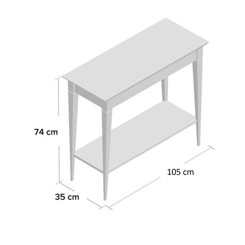 MAMO Console Table with Shelf 105x35cm Light Grey Black Legs