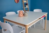 ZEEN Extendable Table with Shelf 200x90x75cm - White