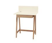 LUKA Eschenholz Schreibtisch 65x50cm mit Schublade / Perlweiß